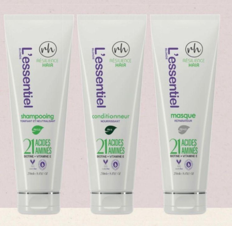 L'essentiel Blonde — shampooing, conditionneur e masque, 250 ml cada